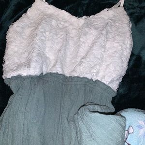 A white and green jumpsuit